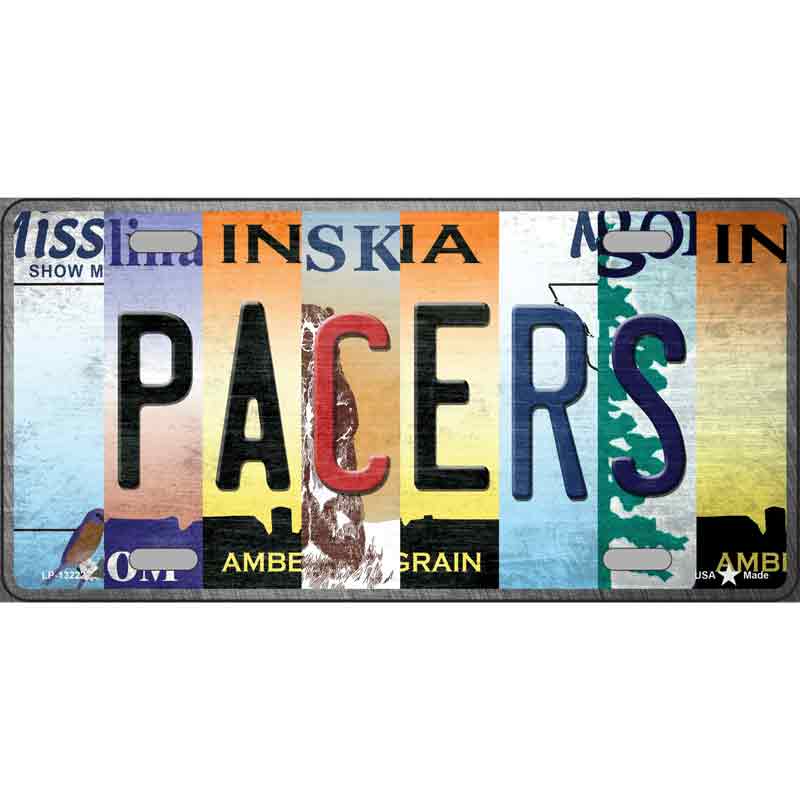 Pacers Strip Art Wholesale Novelty Metal License Plate Tag