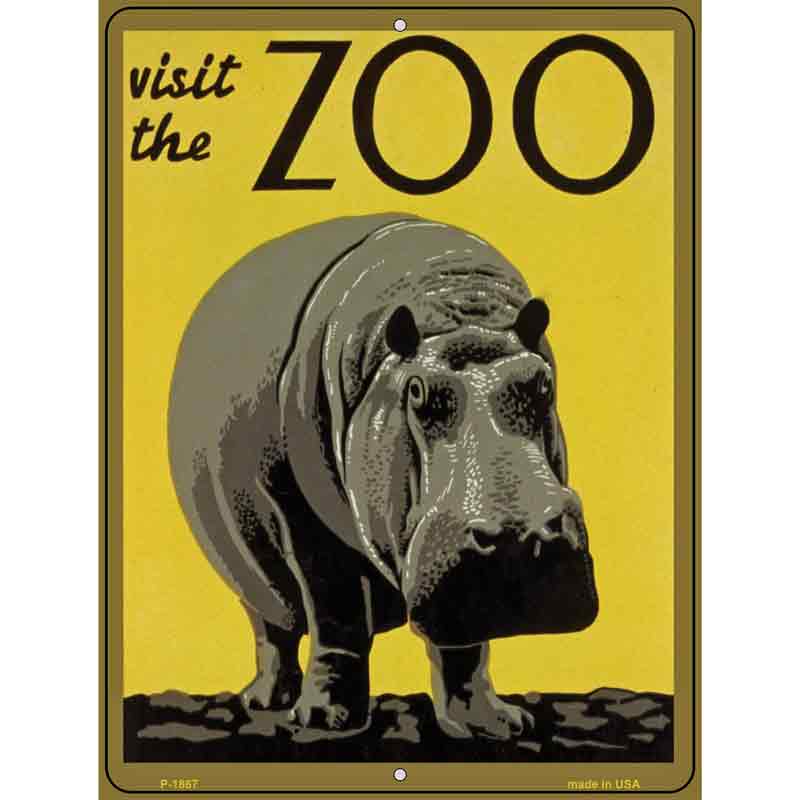 Visit the Zoo Yellow Vintage POSTER Wholesale Parking Sign