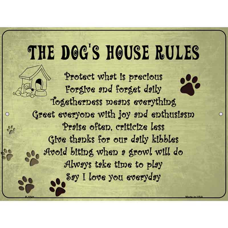Dog House Rules Wholesale Metal Novelty Parking SIGN