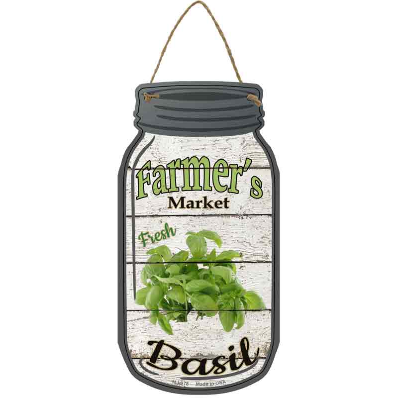 Basil Farmers Market Wholesale Novelty Metal Mason Jar SIGN