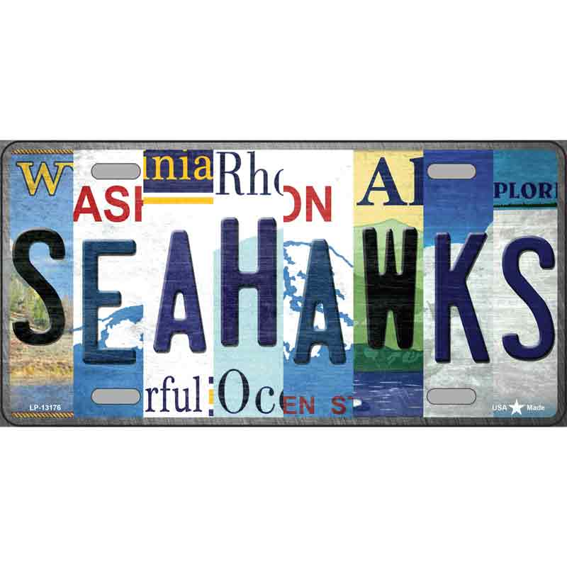 Seahawks Strip Art Wholesale Novelty Metal License Plate Tag