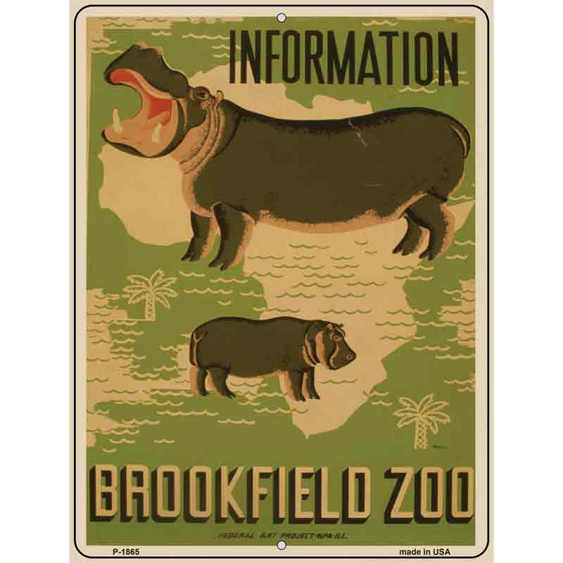 Information Brookfield Zoo Vintage POSTER Wholesale Parking Sign