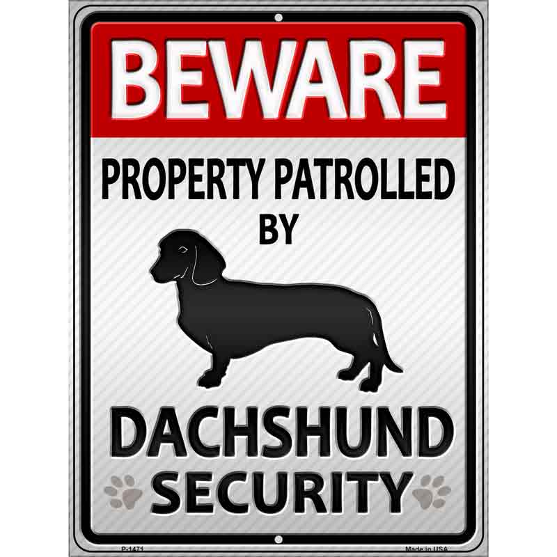 Dachshund Security Wholesale Metal Novelty Parking SIGN