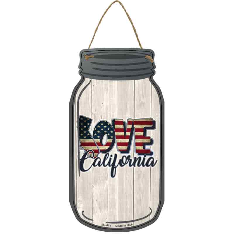 Love California Silhouette Wholesale Novelty Metal Mason Jar SIGN