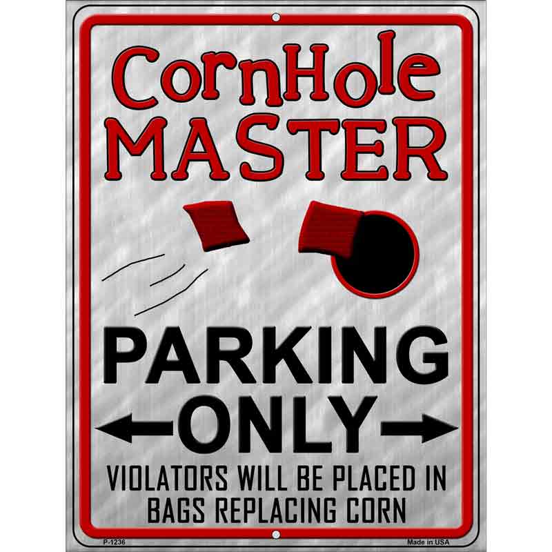 Cornhole Master Wholesale Metal Novelty Parking SIGN