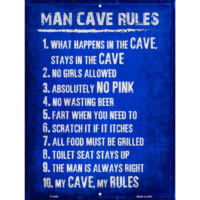 Man Cave Rules Wholesale Novelty Metal Parking SIGN