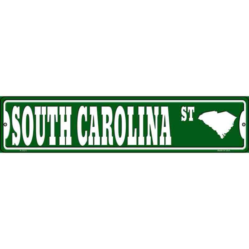 South Carolina St Silhouette Wholesale Novelty Small Metal Street SIGN