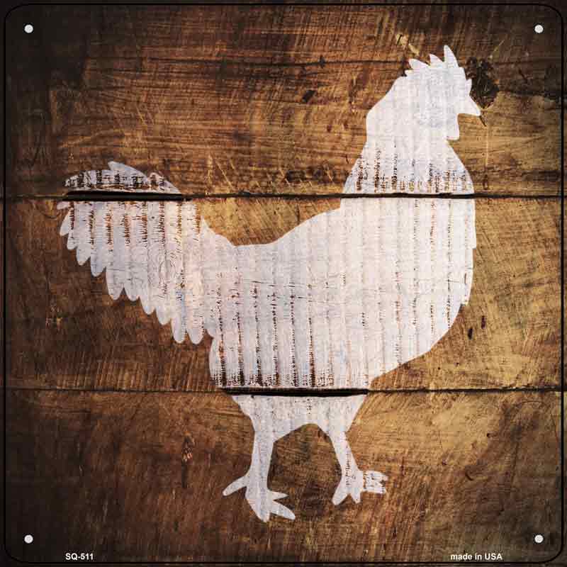 Rooster Painted Stencil Wholesale Novelty Square SIGN