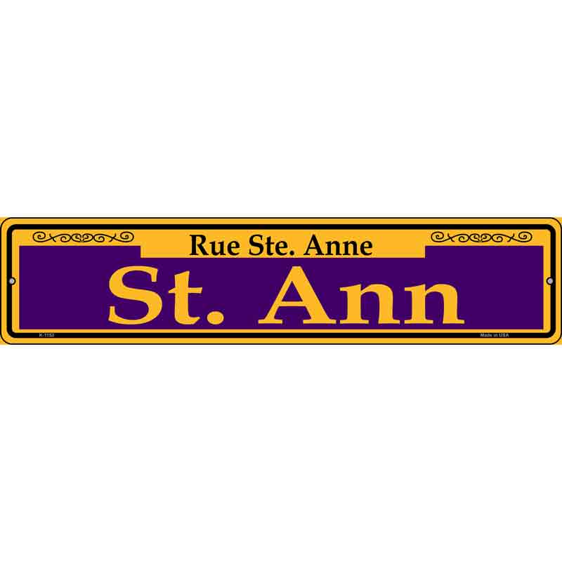St. Ann Purple Wholesale Novelty Small Metal Street Sign