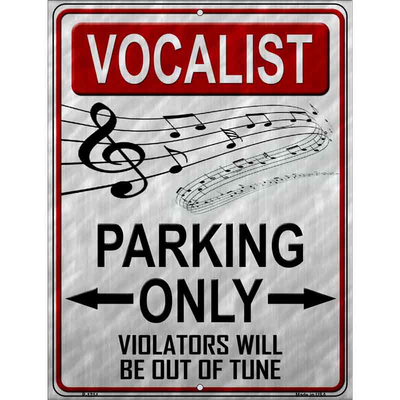 Vocalist Parking Wholesale Metal Novelty Parking Sign