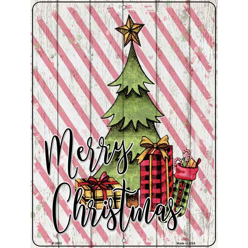 Merry CHRISTMAS Tree Wholesale Novelty Metal Parking Sign