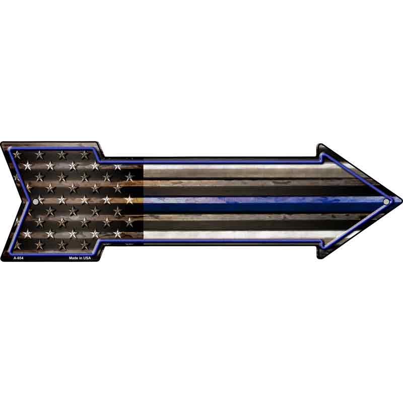 American FLAG Thin Blue Line Wholesale Novelty Arrow Sign