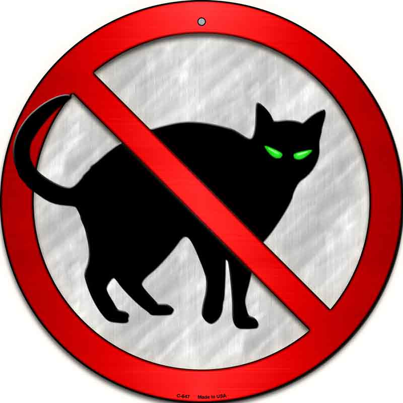 No Cats Wholesale Novelty Metal Circular SIGN