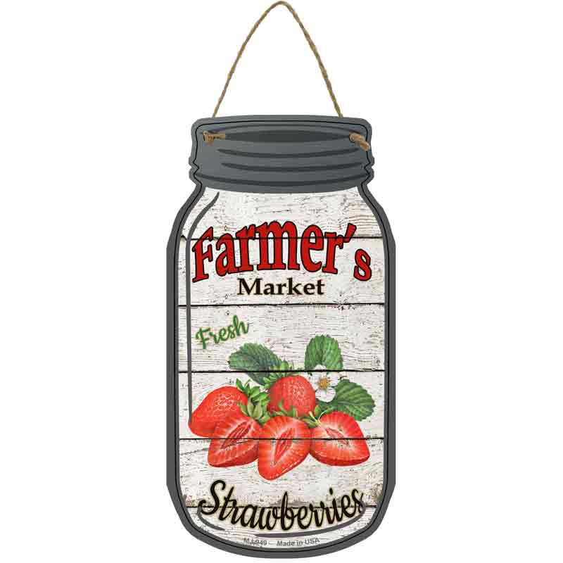 Strawberries Farmers Market Wholesale Novelty Metal Mason Jar SIGN