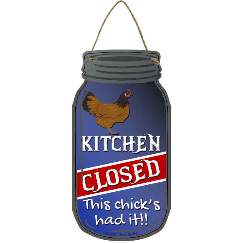 Kitchen Closed Chicken Wholesale Novelty Metal Mason Jar SIGN