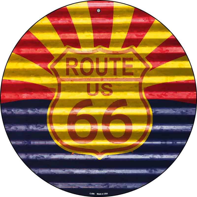 ROUTE 66 Arizona Flag Wholesale Novelty Circular Sign