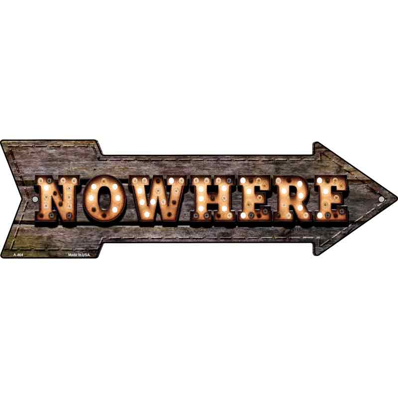 Nowhere Bulb Letters Wholesale Novelty Arrow Sign