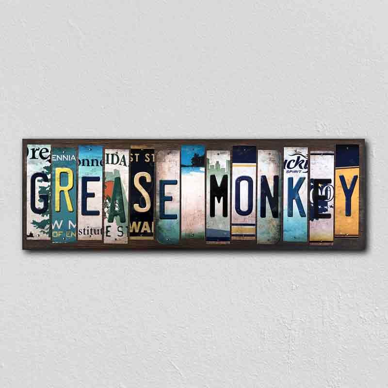 Grease MonKey Chain Wholesale Novelty License Plate Strips Wood SIGN