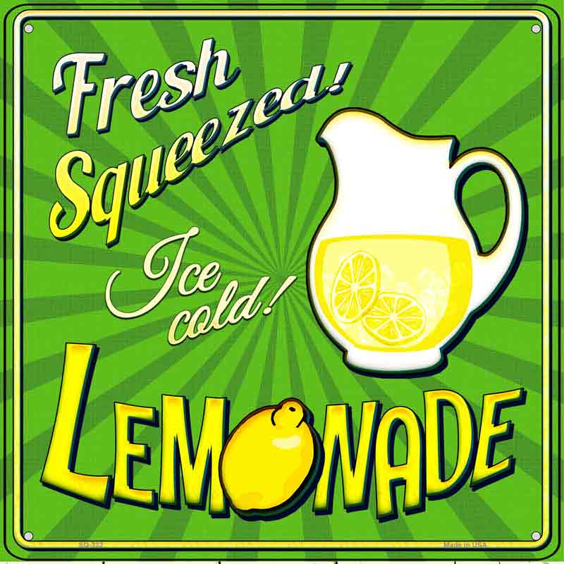Fresh Squeezed Ice Cold Lemonade Wholesale Novelty Square SIGN