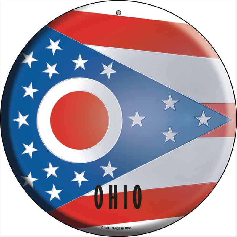 Ohio State FLAG Wholesale Metal Circular Sign