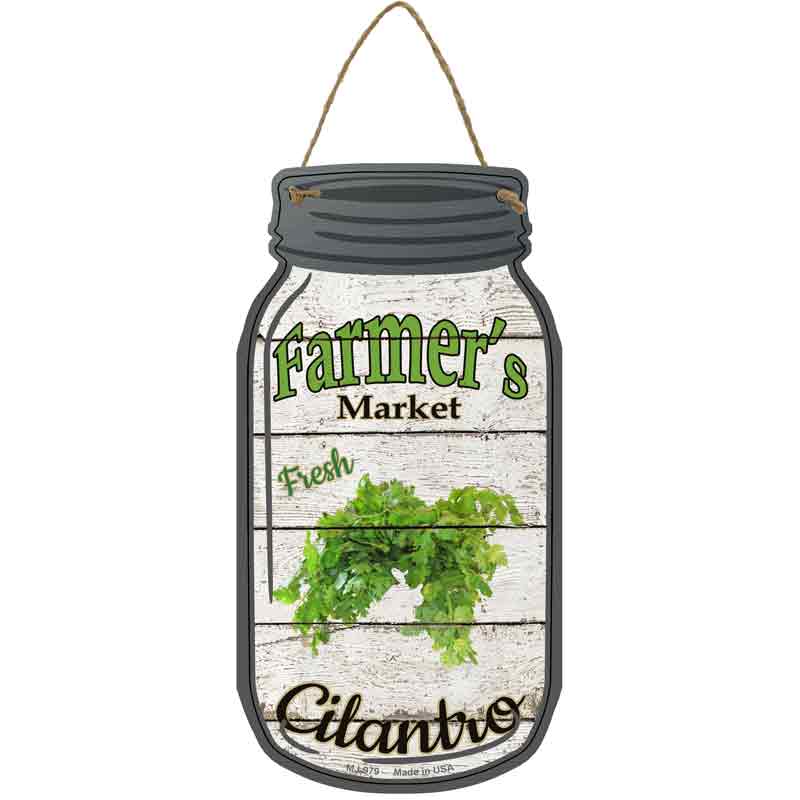 Cilantro Farmers Market Wholesale Novelty Metal Mason Jar SIGN