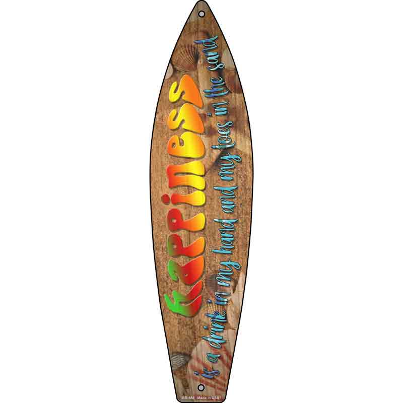 Happiness Drink In Hand Wholesale Novelty Metal Surfboard SIGN