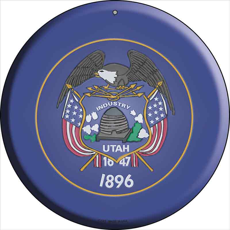 Utah State FLAG Wholesale Metal Circular Sign
