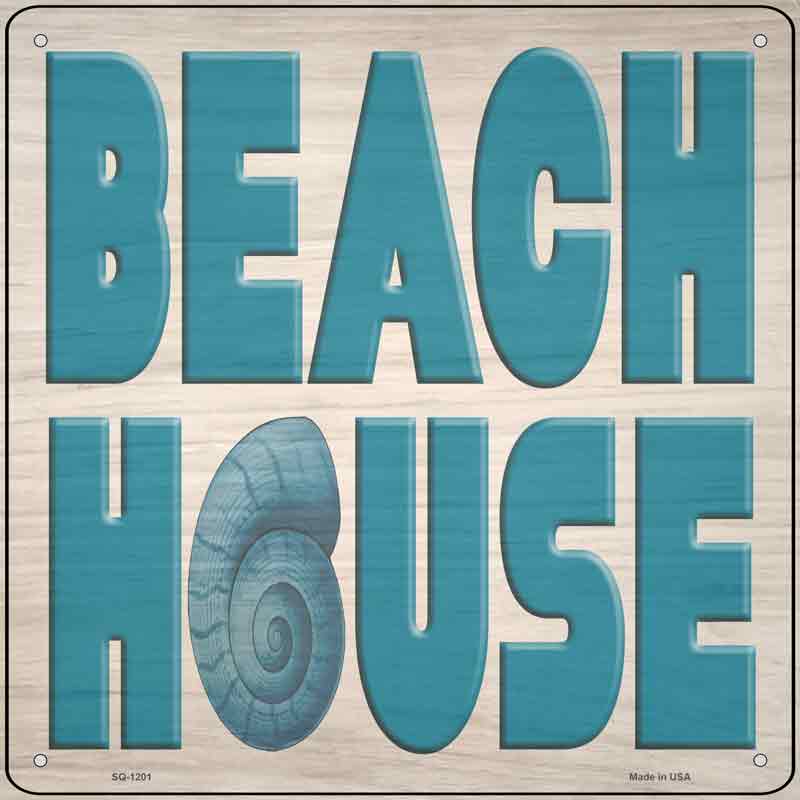 Beach House Seashell Wholesale Novelty Metal Square SIGN