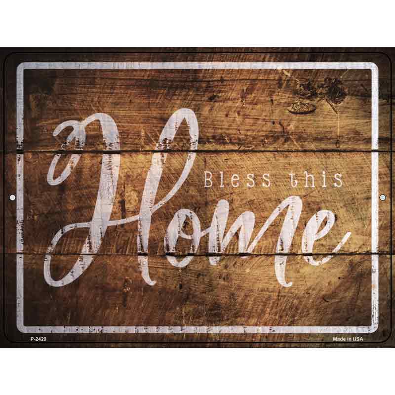 Bless This Home Wood Silhouette Wholesale Novelty Metal Parking SIGN