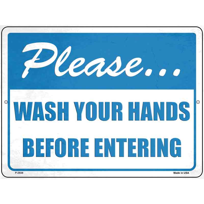Please Wash Hands Wholesale Novelty Metal Parking SIGN