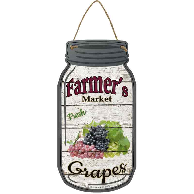 Grapes Farmers Market Wholesale Novelty Metal Mason Jar SIGN