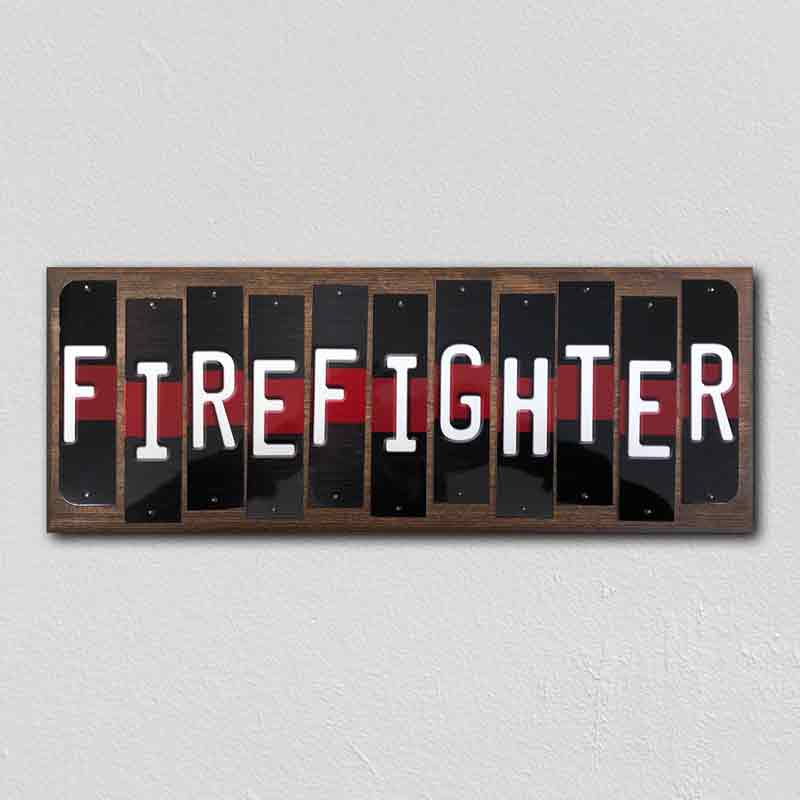 Firefighter Thin Red Line Wholesale Novelty Colored Strips Wood SIGN