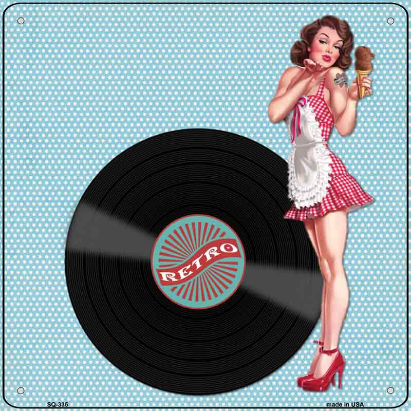 Retro Girl Wholesale Novelty Metal Square SIGN