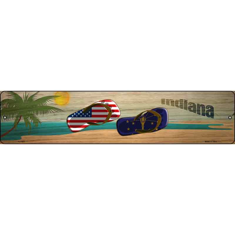 Indiana FLAG and US FLAG Wholesale Novelty Small Metal Street Sign