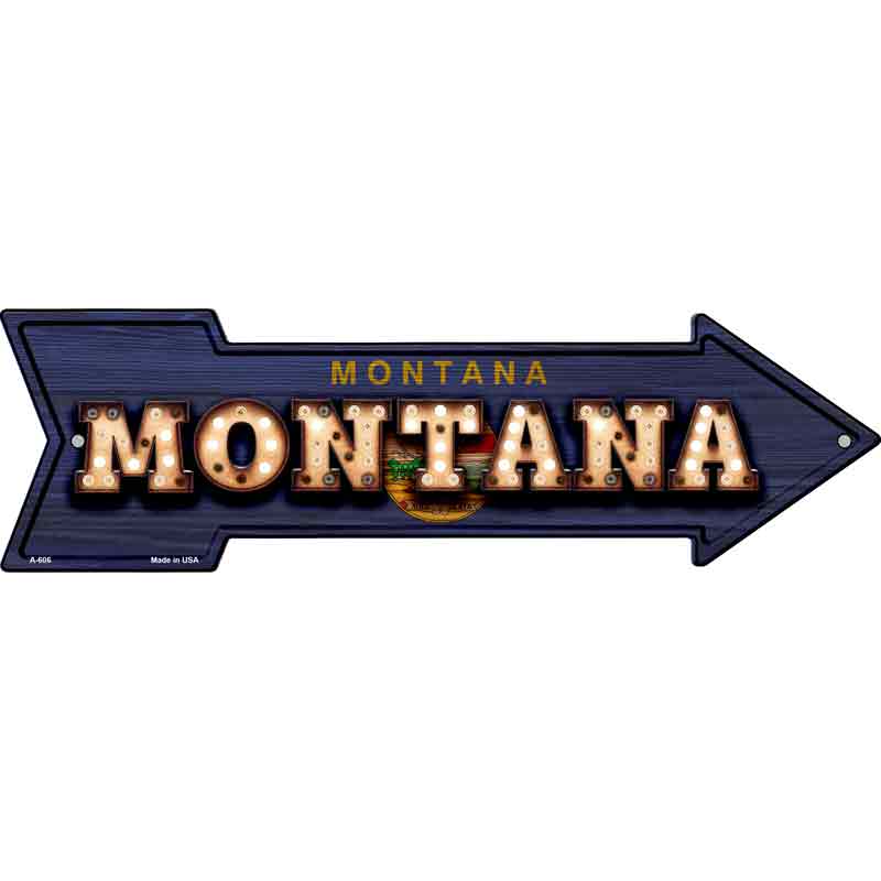 Montana Bulb Lettering With State FLAG Wholesale Novelty Arrows