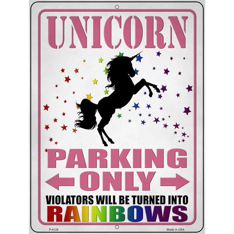 UNICORN Parking Only Pink Wholesale Novelty Metal Parking Sign