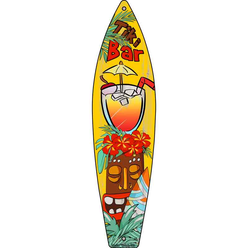 Tiki Bar With Drink Wholesale Novelty Metal Surfboard SIGN