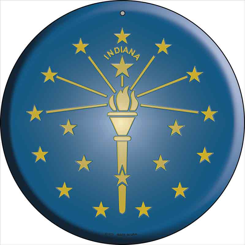 Indiana State FLAG Wholesale Metal Circular Sign