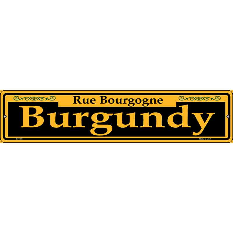 Burgundy Yellow Wholesale Novelty Small Metal Street Sign