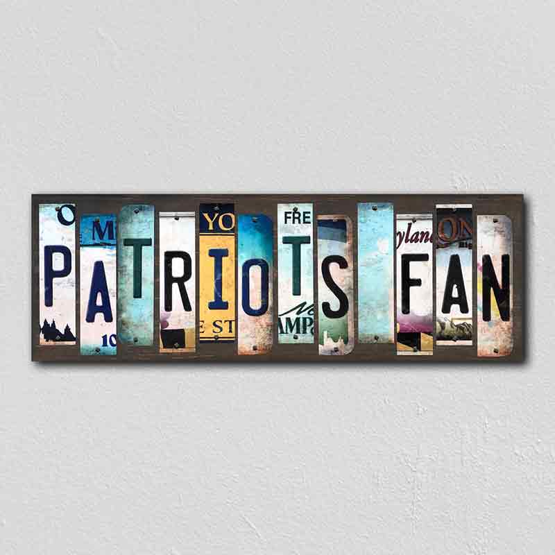 Patriots FAN Wholesale Novelty License Plate Strips Wood Sign