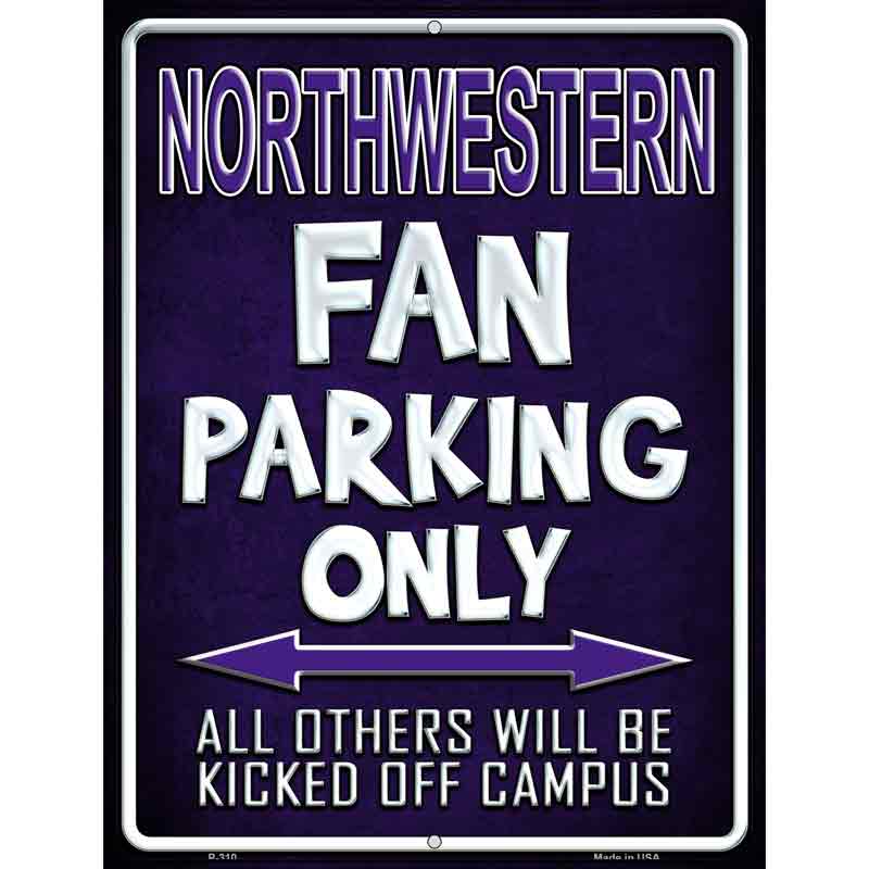 Northwestern Wholesale Metal Novelty Parking SIGN