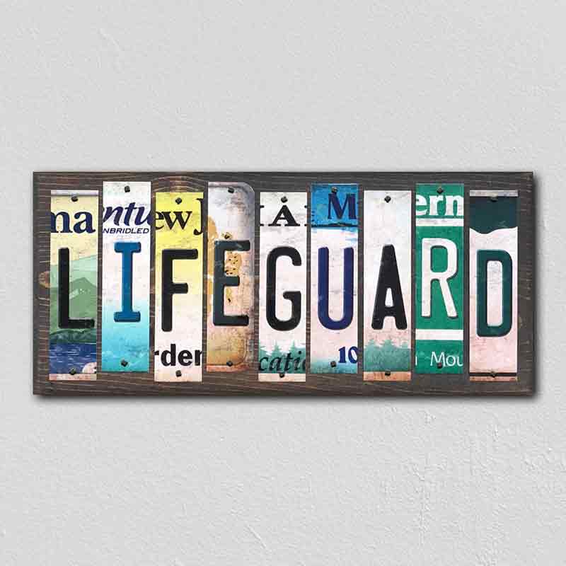 Lifeguard Wholesale Novelty License Plate Strips Wood Sign