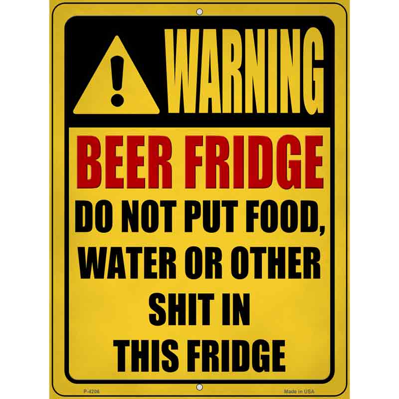 Beer Fridge Only Yellow Wholesale Novelty Metal Parking SIGN