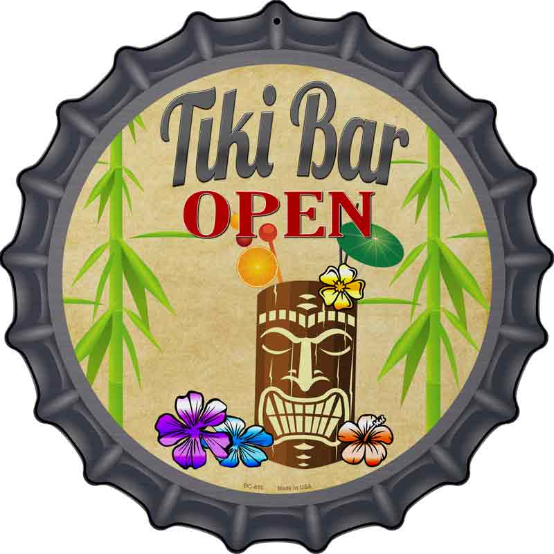 Tiki Bar Open Wholesale Novelty Metal Novelty Metal Bottle Cap