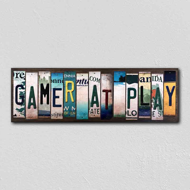 Gamer At Play Wholesale Novelty License Plate Strips Wood Sign