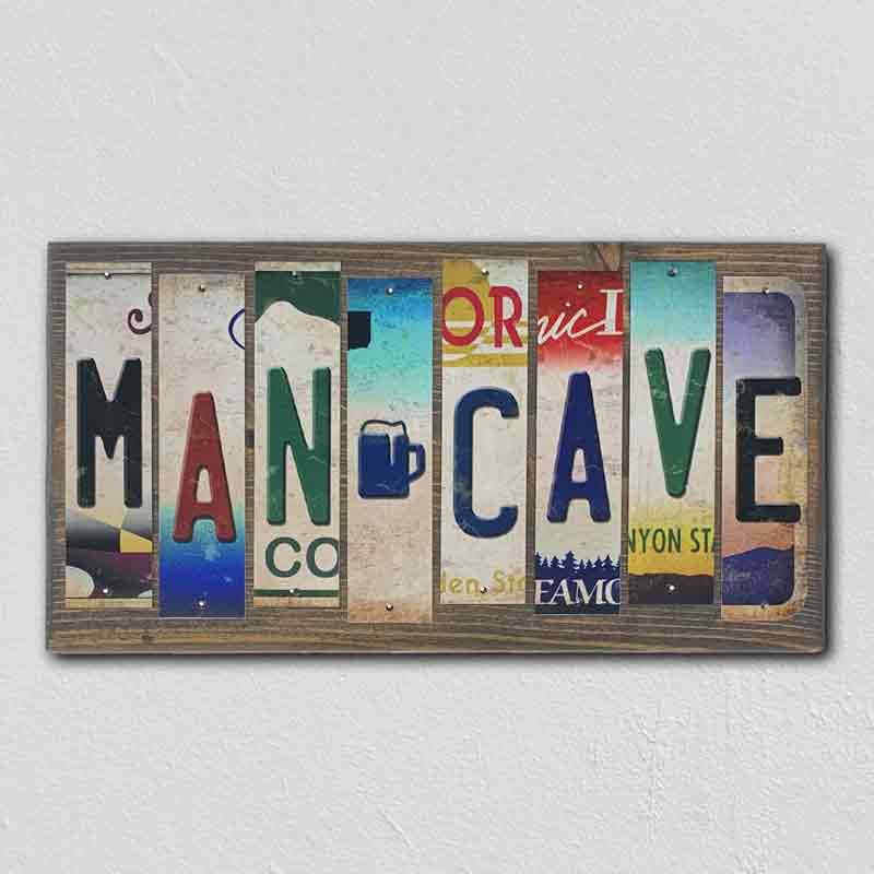 Man Cave Wholesale Novelty License Plate Strips Wood Sign