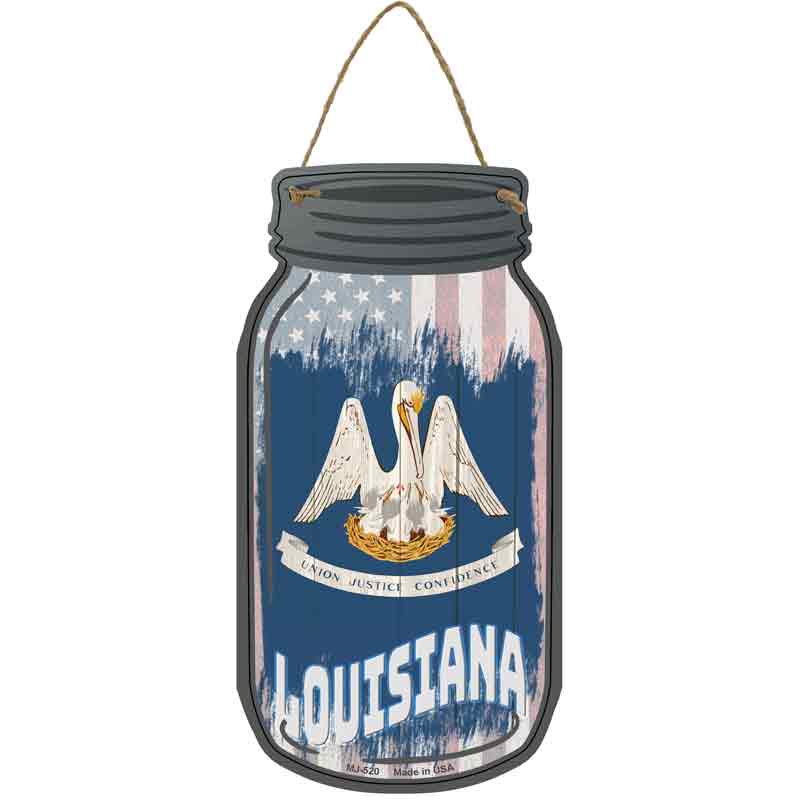 Louisiana | USA FLAG Wholesale Novelty Metal Mason Jar Sign