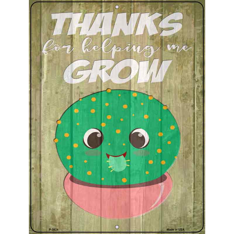 Helping Grow Pink Round Cactus Wholesale Novelty Metal Parking SIGN