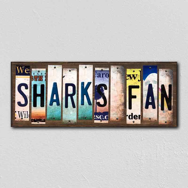 Sharks Fan Wholesale Novelty License Plate Strips Wood Sign
