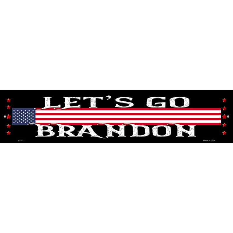 Lets Go Brandon Black Wholesale Novelty Small Metal Street Sign